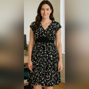 Jones New York Black and White Dress Size 6